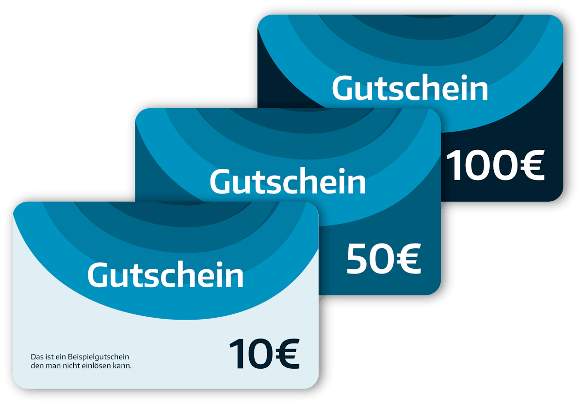 Gutscheine und Rabatte Gutscheinkarten in verschiedenen Werten