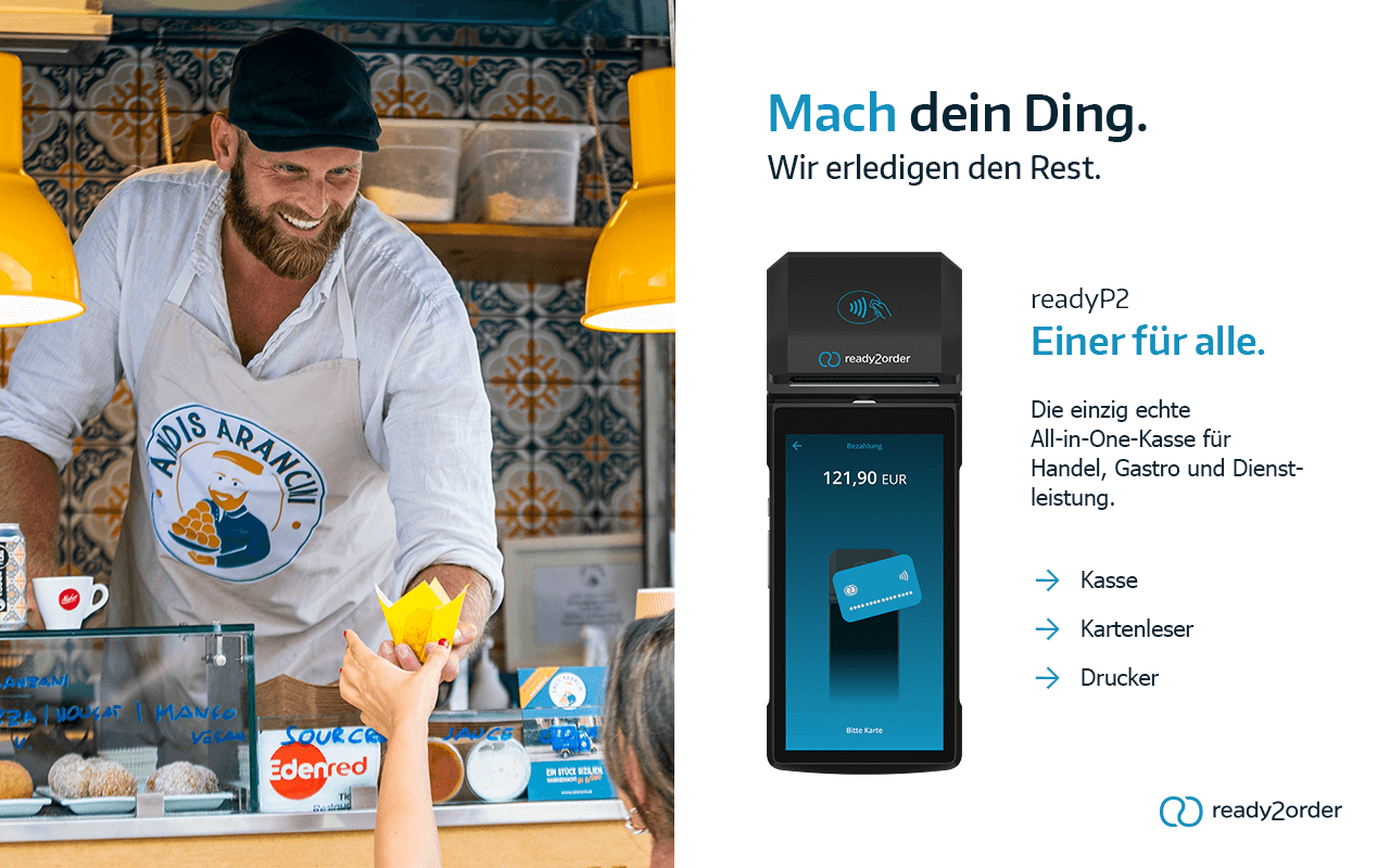 Kampagnenbild mit ready2order Kunde Andreas Weigl von Andis Arancini, readyP2