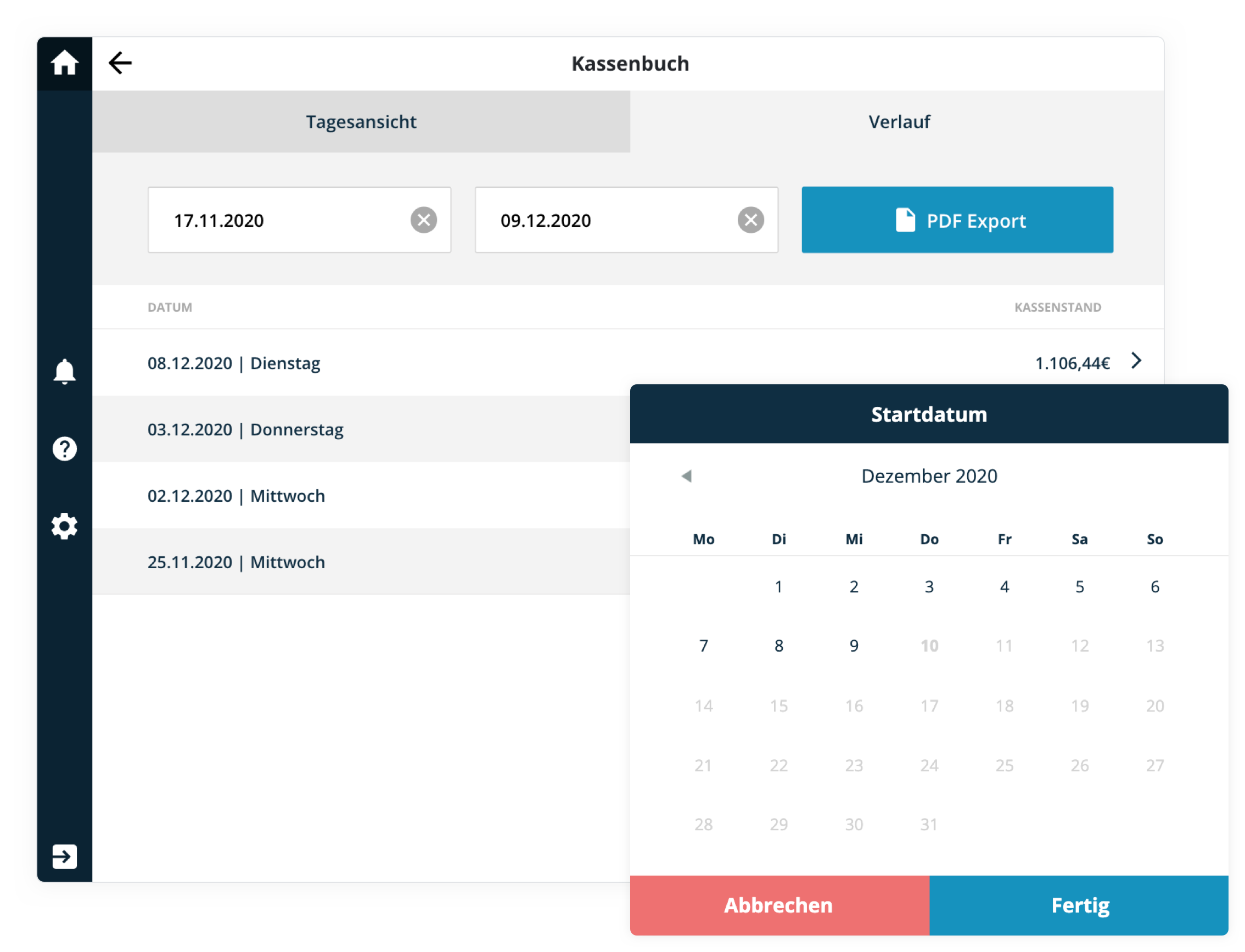 Kassenbuch einfach zu konfigurieren