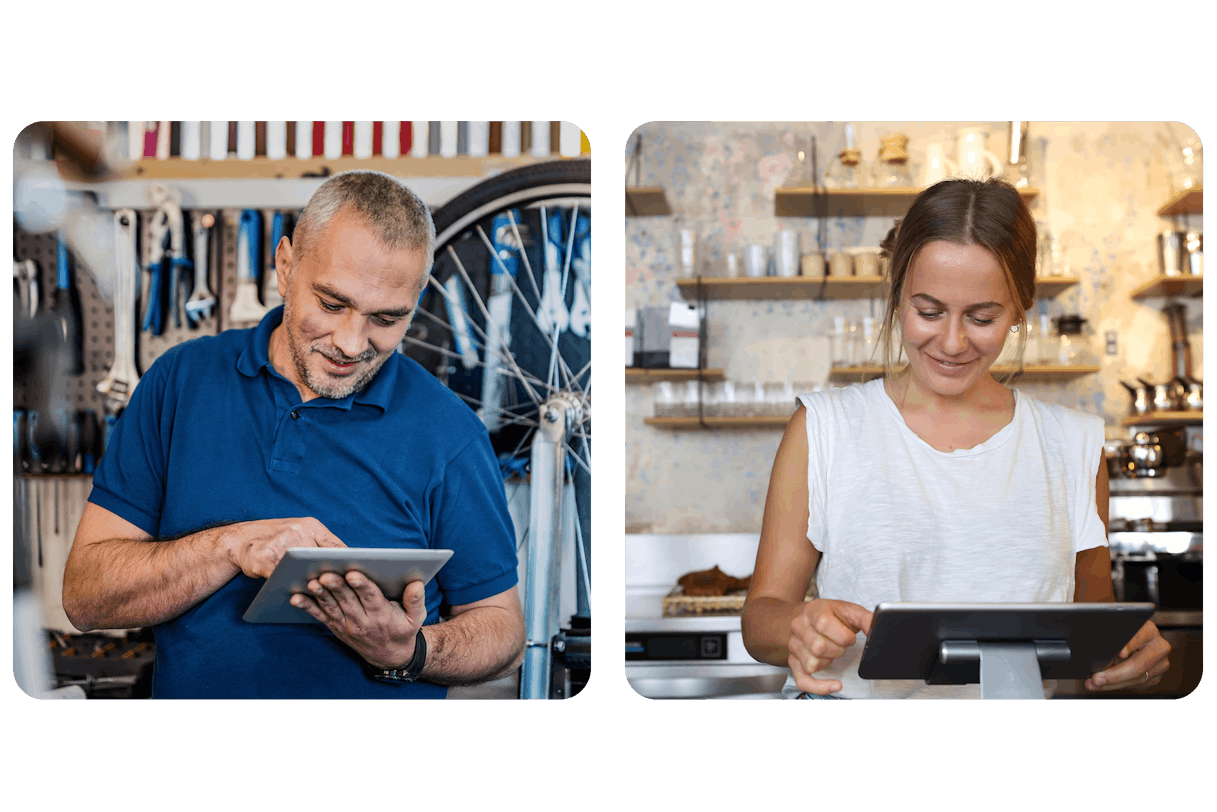 Unternehmer mit Kasse Unternehmer mit Kasse