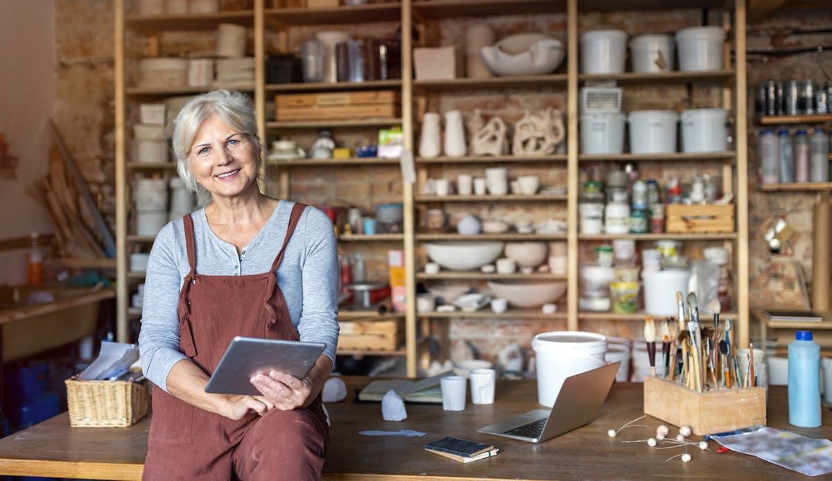 Lagerverwaltung auf dem iPad Alice in ihren Geschäftsräumen