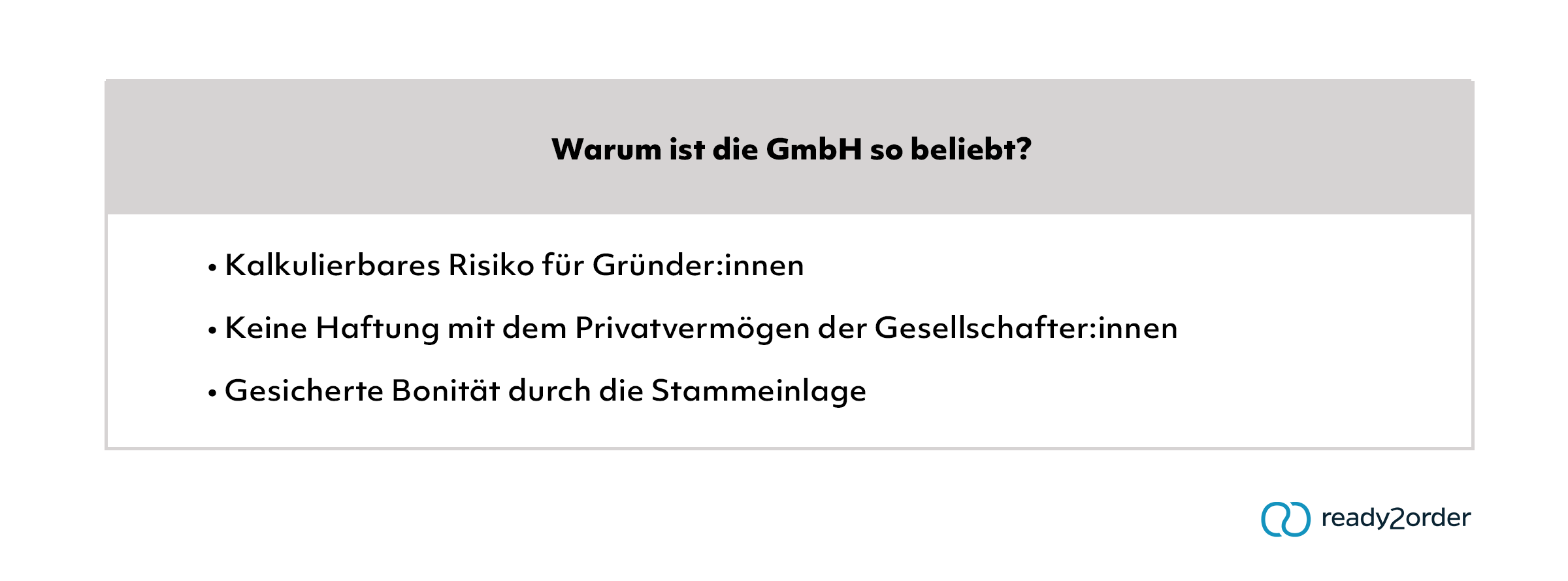 Vorteile der GmbH (Infografik)