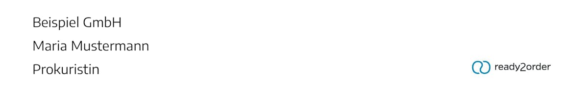 Ein Beispiel, wie eine Signatur aussehen kann. So kann's aussehen: Die Prokura-Signatur