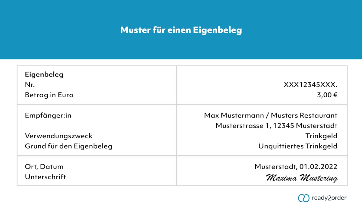 Muster für einen Eigenbeleg Muster für einen Eigenbeleg