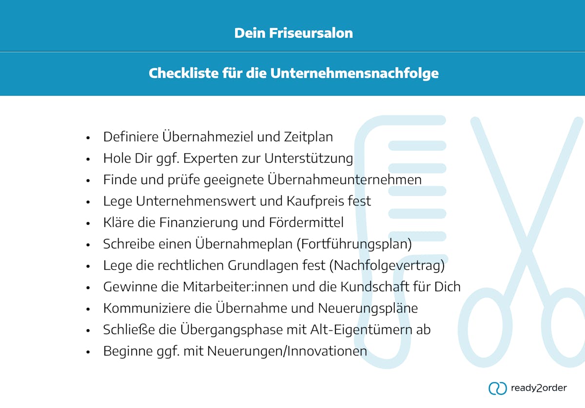 Checkliste für die Friseursalonübernahme Checkliste für die Friseursalonübernahme