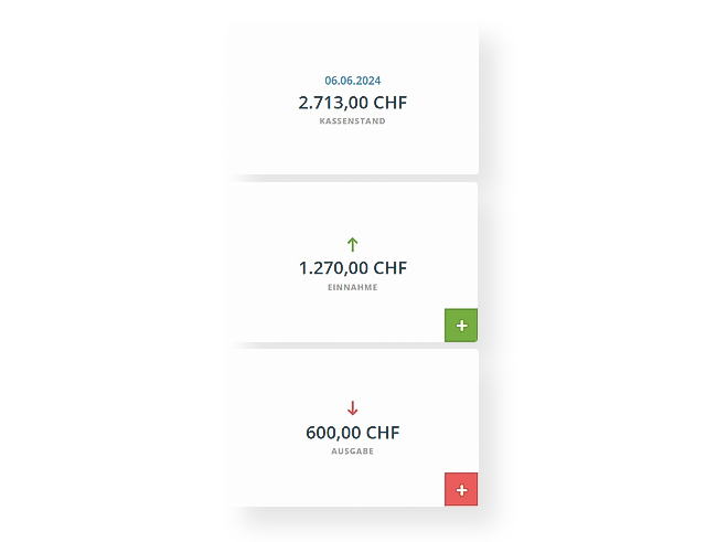 Kassenbuch mobile Darstellung, ready2order für die Schweiz