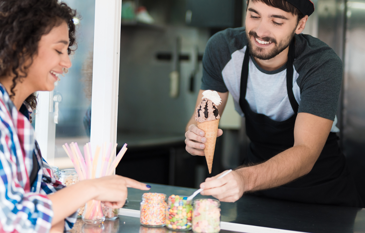 Saisonaler Eisverkauf