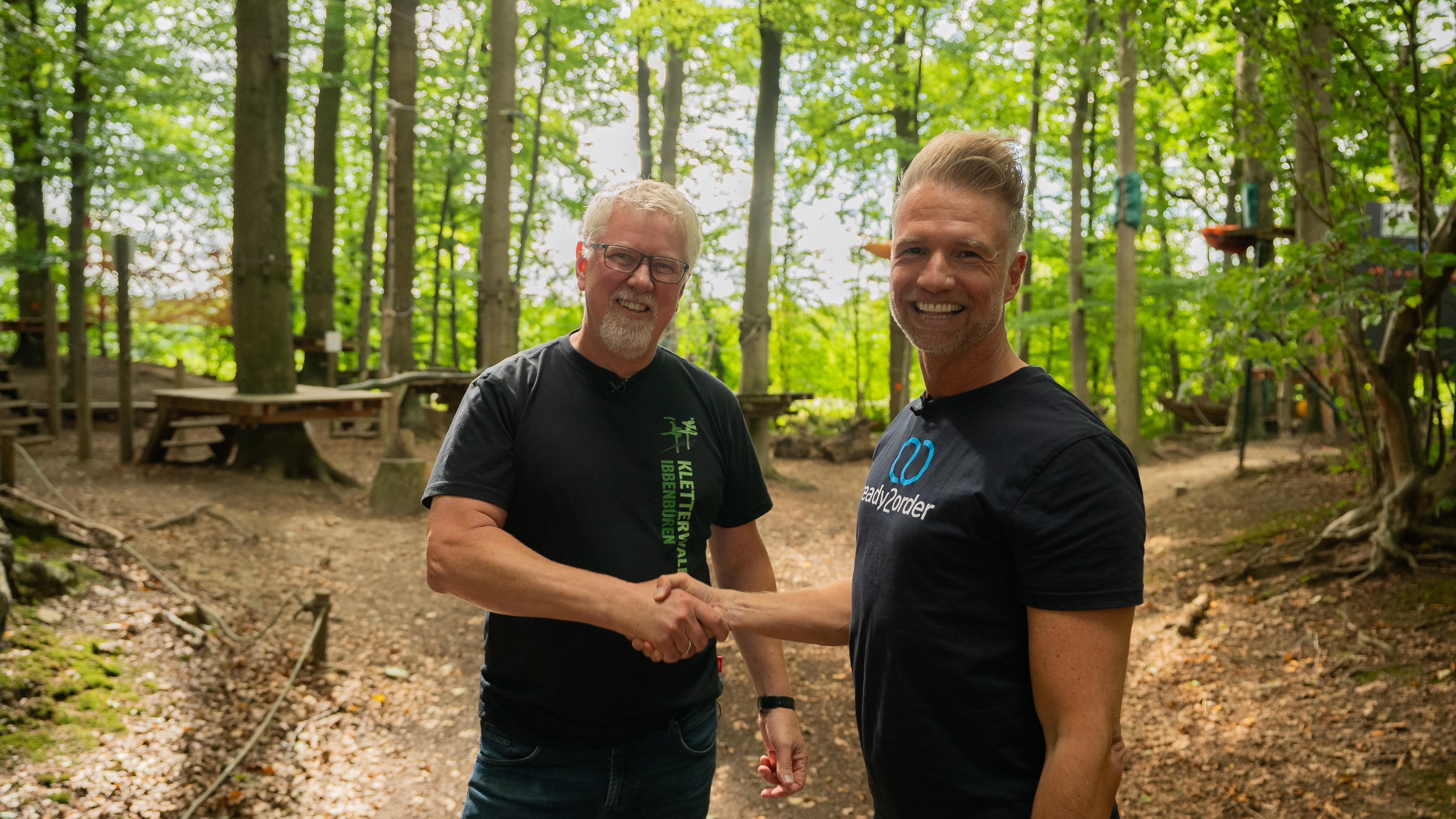 Wolfgang Placke, Kletterwald Ibbenbüren, und Daniel Puls von ready2order
