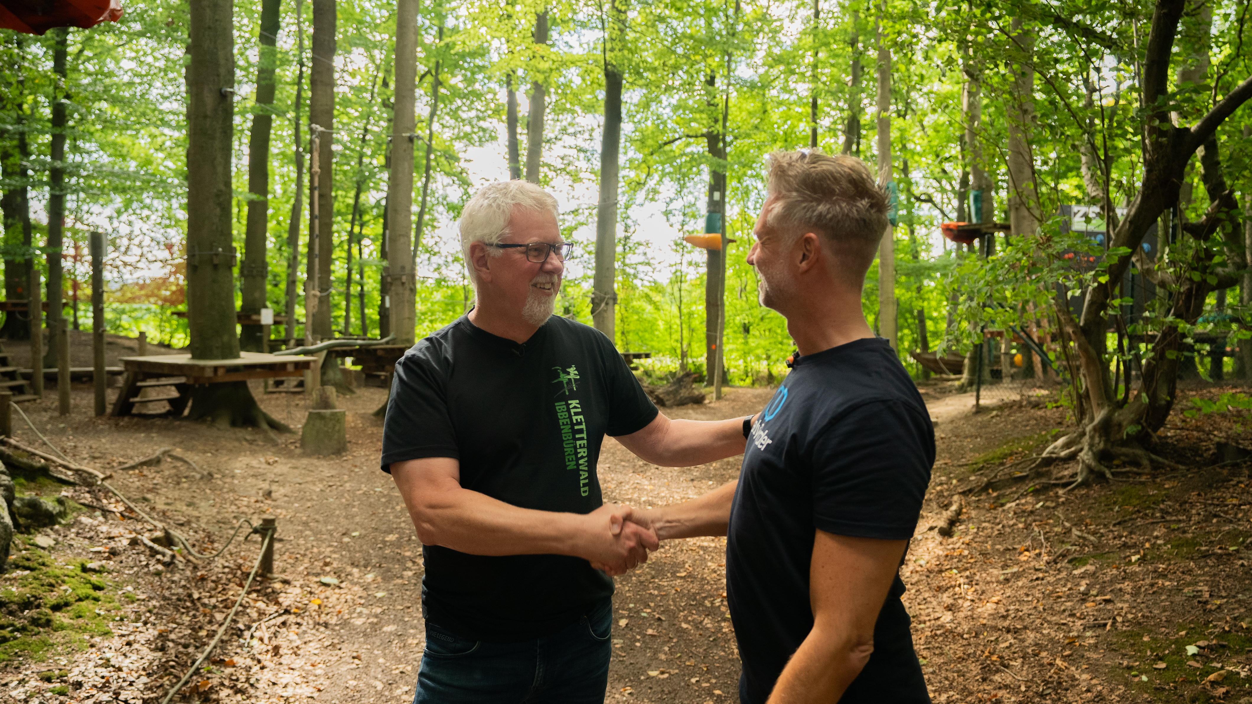 Wolfgang Placke, Kletterwald Ibbenbüren, und Daniel Puls von ready2order