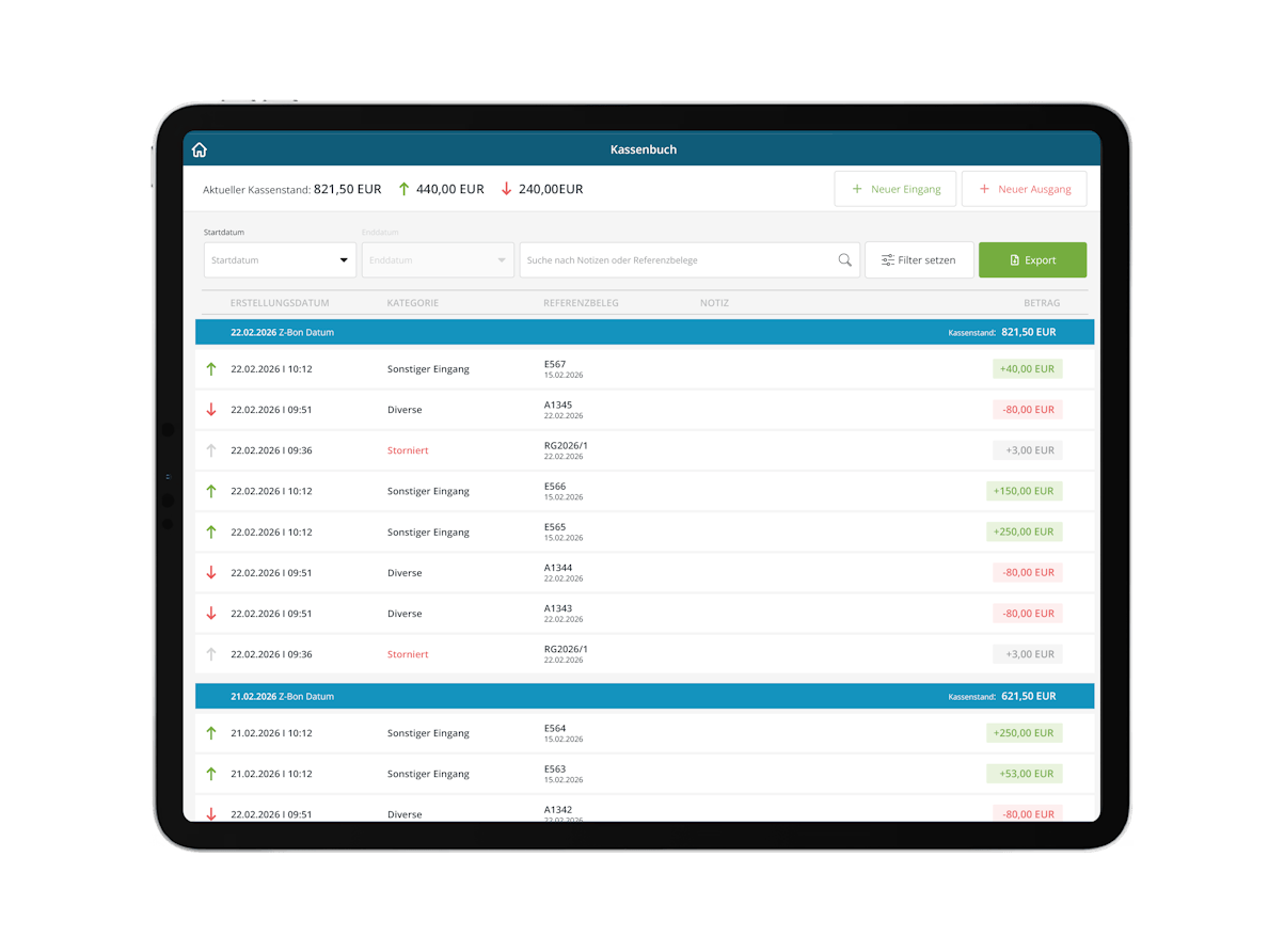 iPad Kassenbuch iPad Kassenbuch