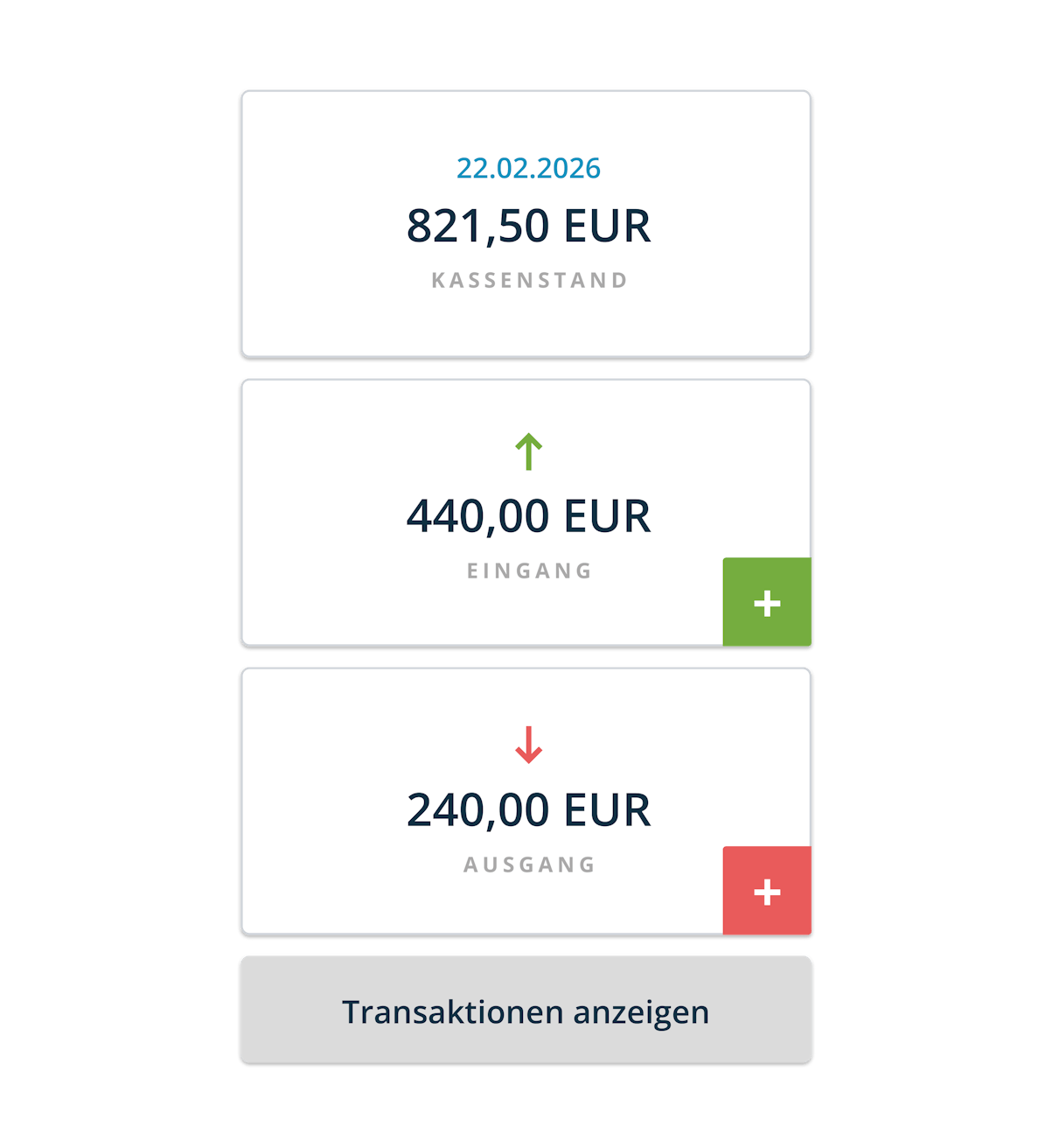 aktueller Kassenstand aktueller Kassenstand