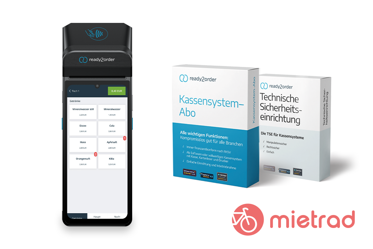 Mietrad Kassen-Set Groß